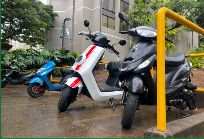 Mopeds at Shidler College of Business